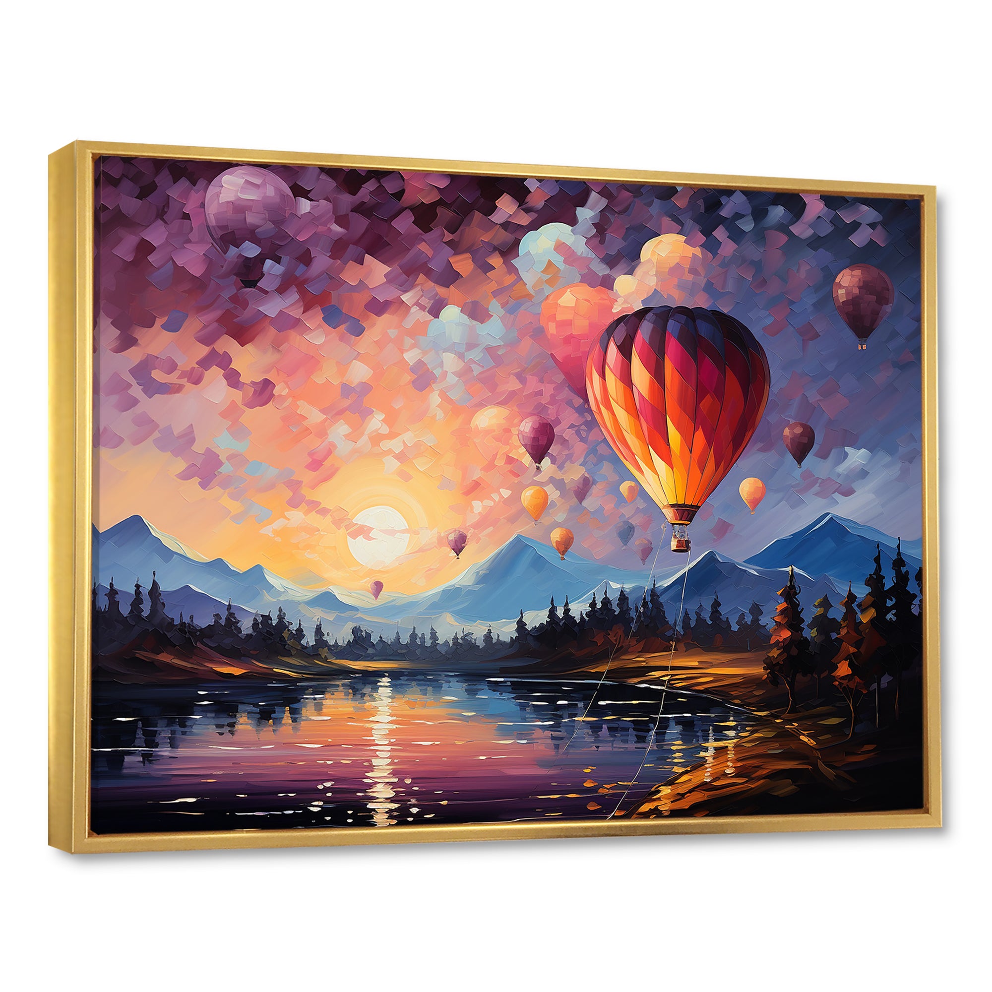 Expressionist Balloon Flight - Hot Air Balloon Canvas Wall Art