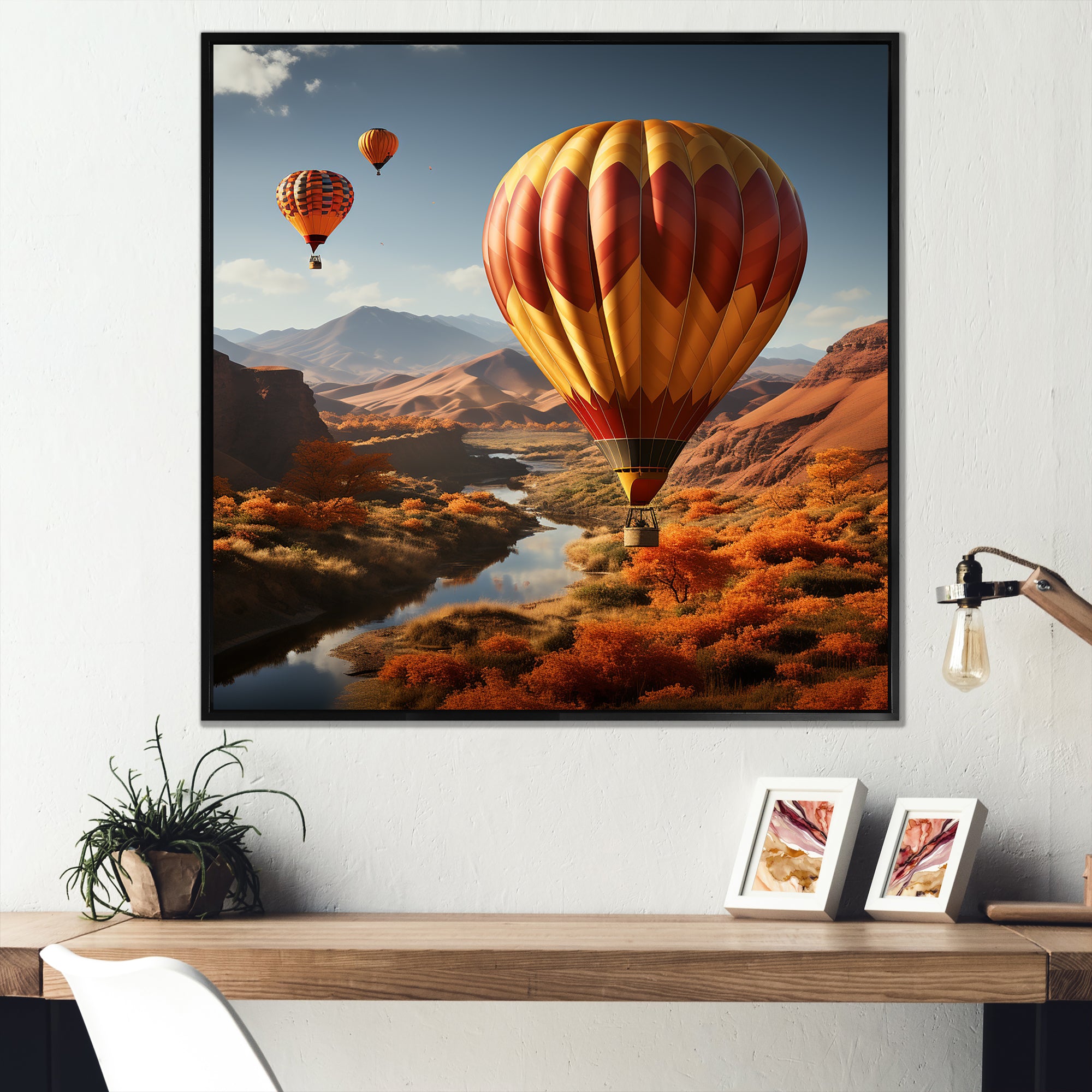 Expressionist Balloon Journey - Hot Air Balloon Canvas Wall Art