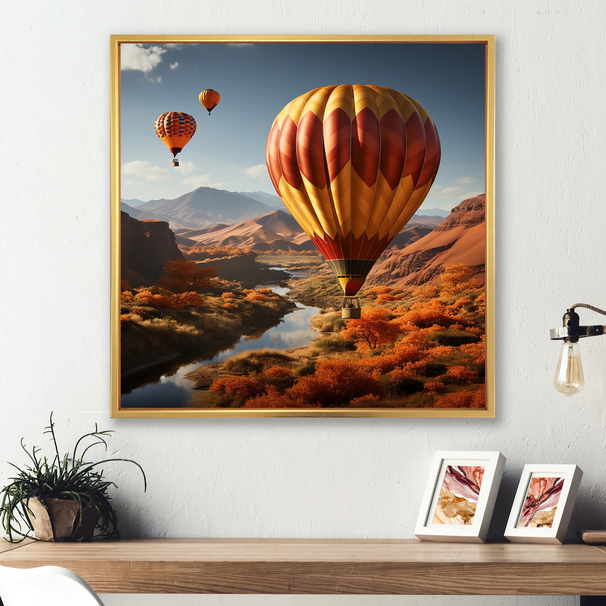 Expressionist Balloon Journey - Hot Air Balloon Canvas Wall Art
