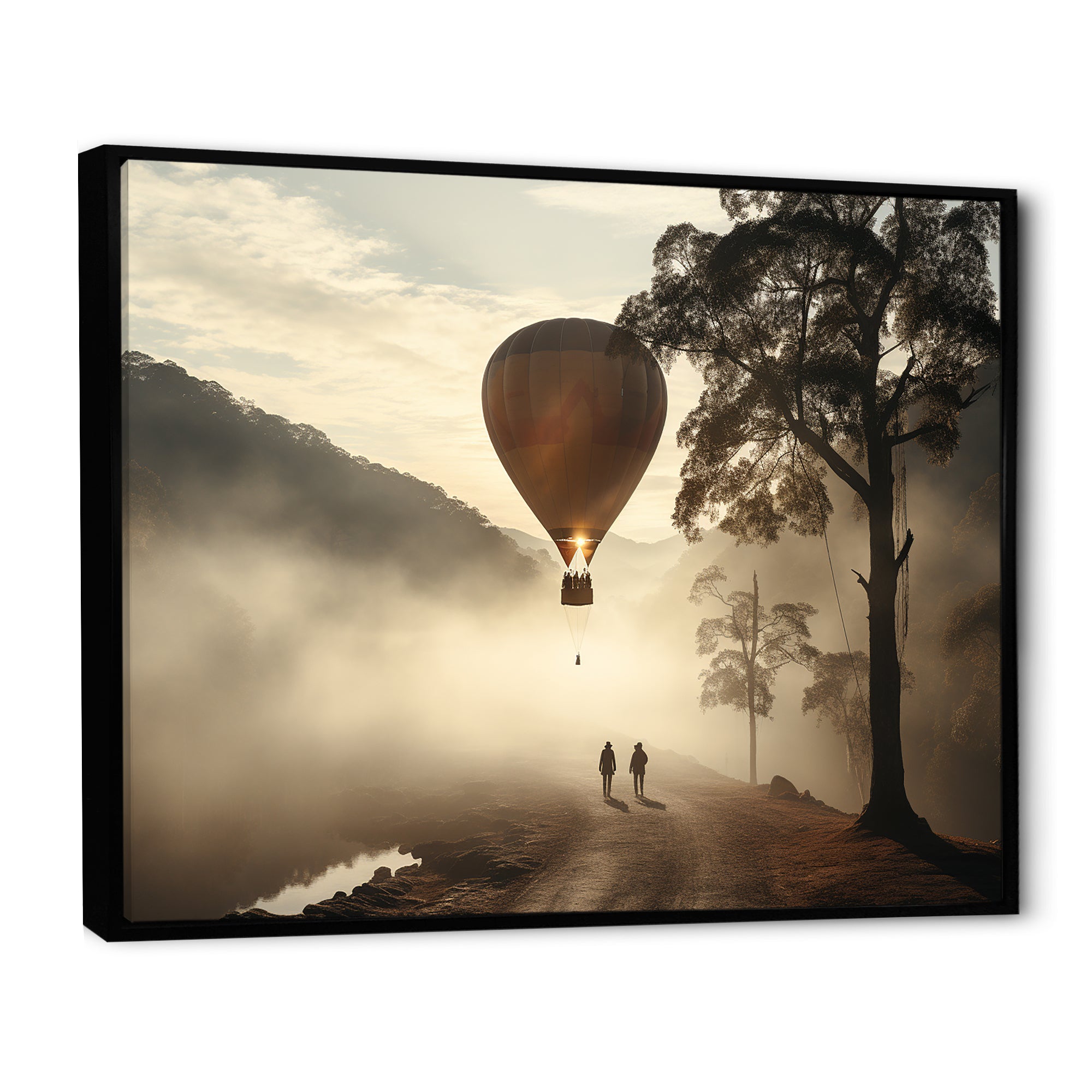 Fog Hot Air Balloon Charm - Hot Air Balloon Canvas Wall Art