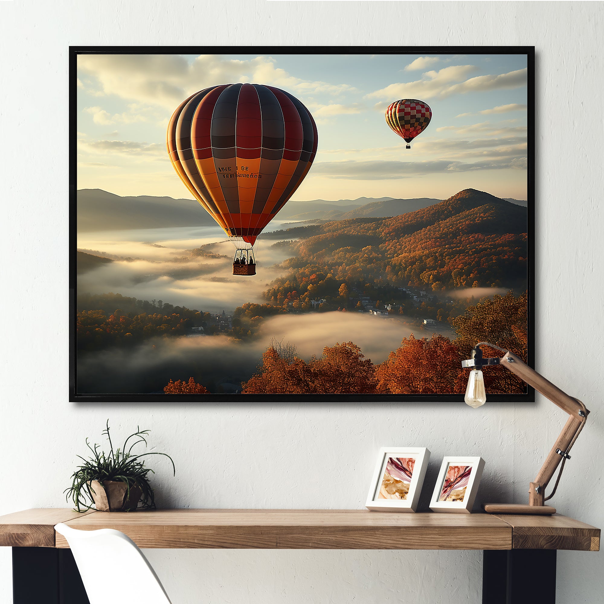 Autumn Hot Air Balloon Charm - Hot Air Balloon Canvas Wall Art