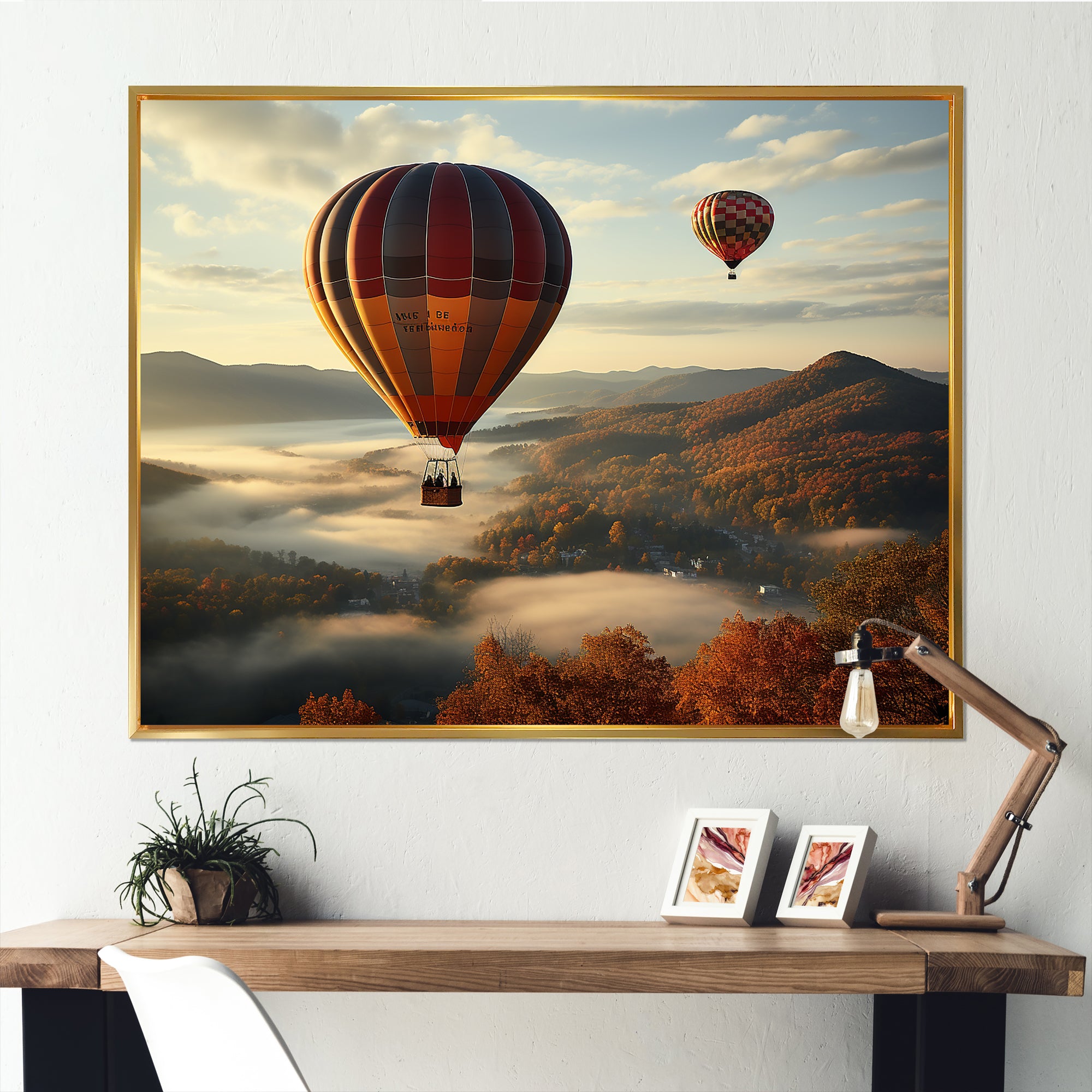 Autumn Hot Air Balloon Charm - Hot Air Balloon Canvas Wall Art