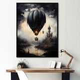 Dark Balloon Mystery Journey - Hot Air Balloon Canvas Wall Art