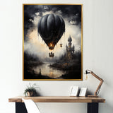 Dark Balloon Mystery Journey - Hot Air Balloon Canvas Wall Art