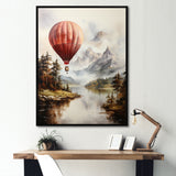 Mountain View Hot Air Balloon Flight - Hot Air Balloon Canvas Wall Art