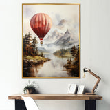 Mountain View Hot Air Balloon Flight - Hot Air Balloon Canvas Wall Art