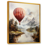 Mountain View Hot Air Balloon Flight - Hot Air Balloon Canvas Wall Art