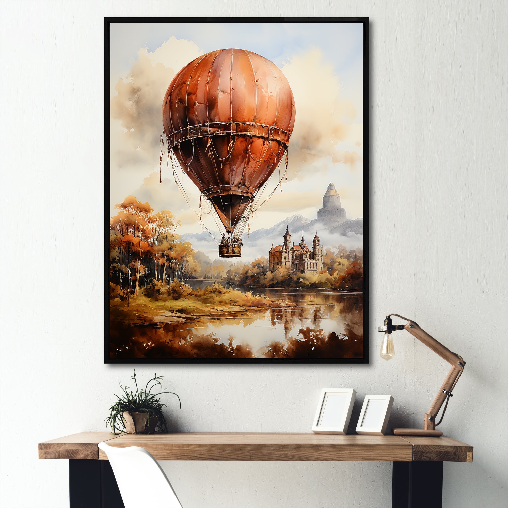 Castle Hot Air Balloon Flight - Hot Air Balloon Canvas Wall Art