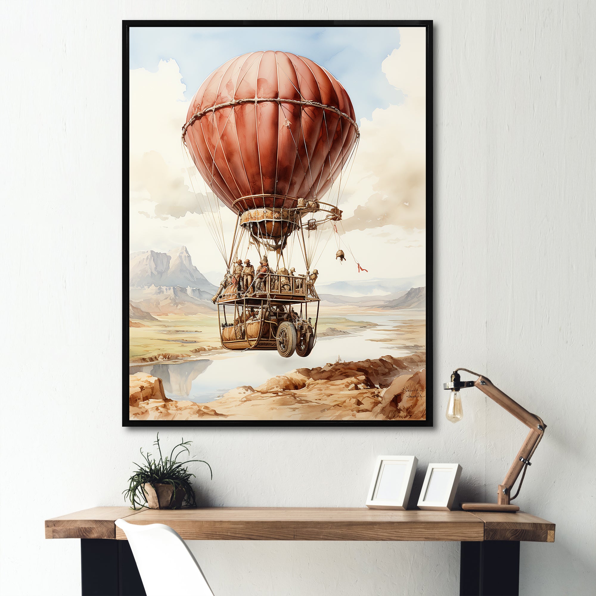 Dessert Journey Hot Air Balloon - Hot Air Balloon Canvas Wall Art