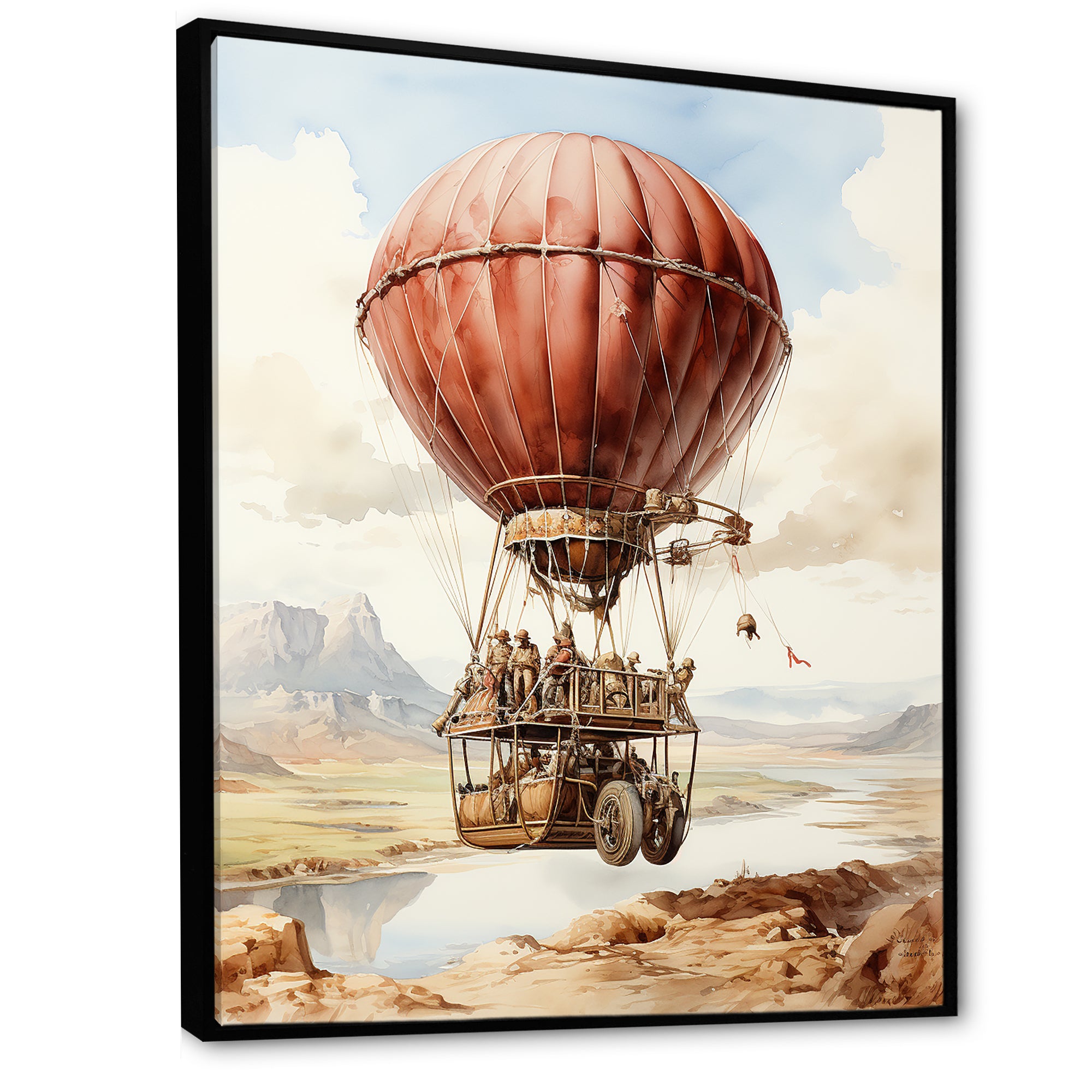 Dessert Journey Hot Air Balloon - Hot Air Balloon Canvas Wall Art