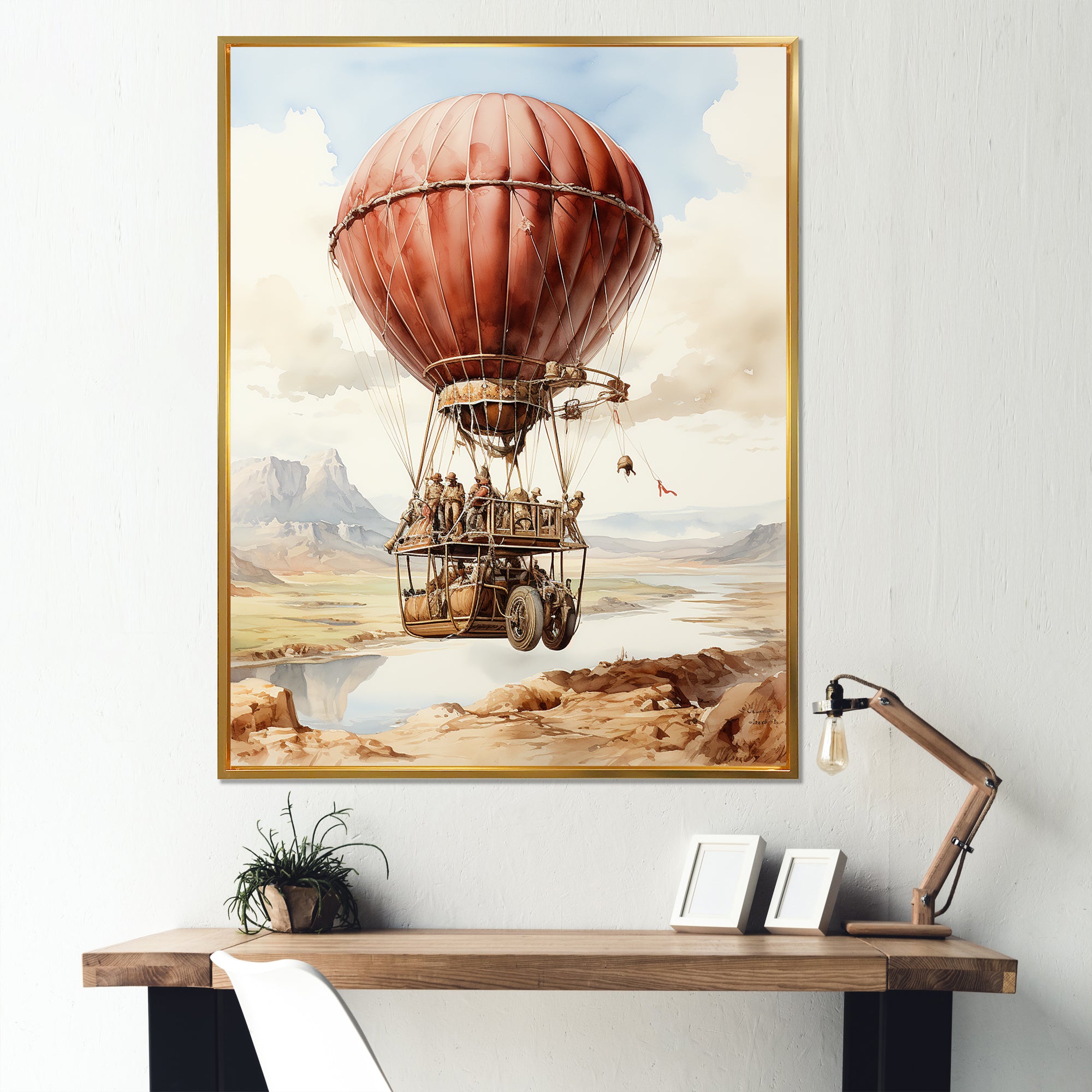 Dessert Journey Hot Air Balloon - Hot Air Balloon Canvas Wall Art