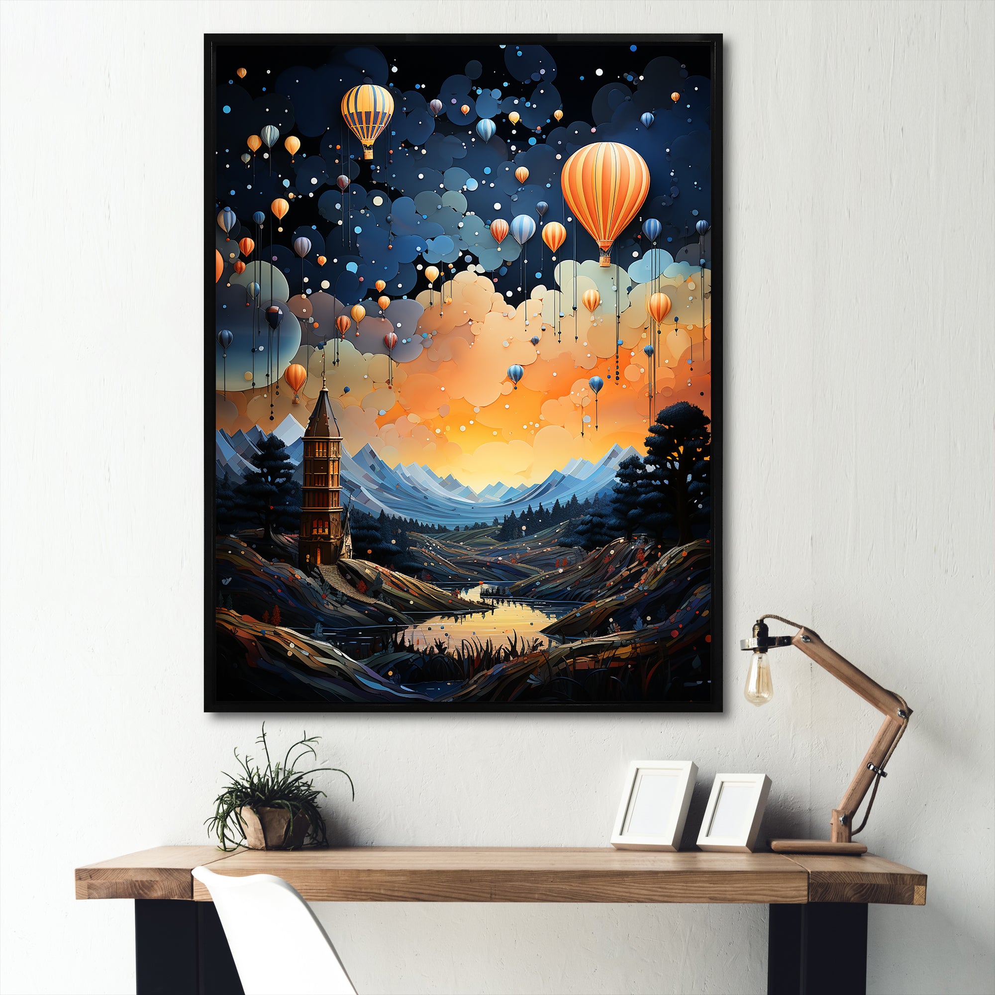 High Flying Fantasy Hot Air Balloon Adventure - Hot Air Balloon Canvas Wall Art