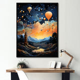 High Flying Fantasy Hot Air Balloon Adventure - Hot Air Balloon Canvas Wall Art