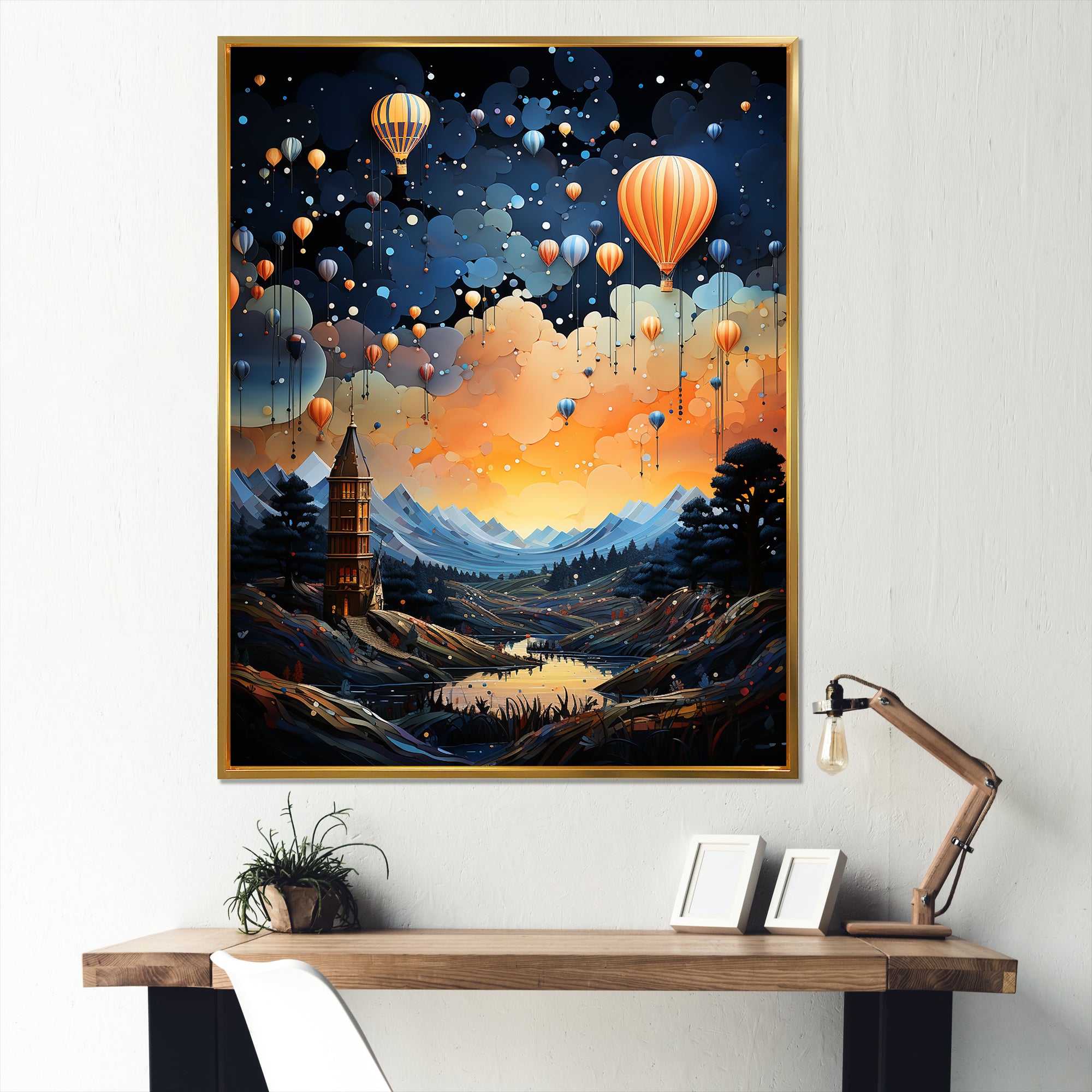 High Flying Fantasy Hot Air Balloon Adventure - Hot Air Balloon Canvas Wall Art