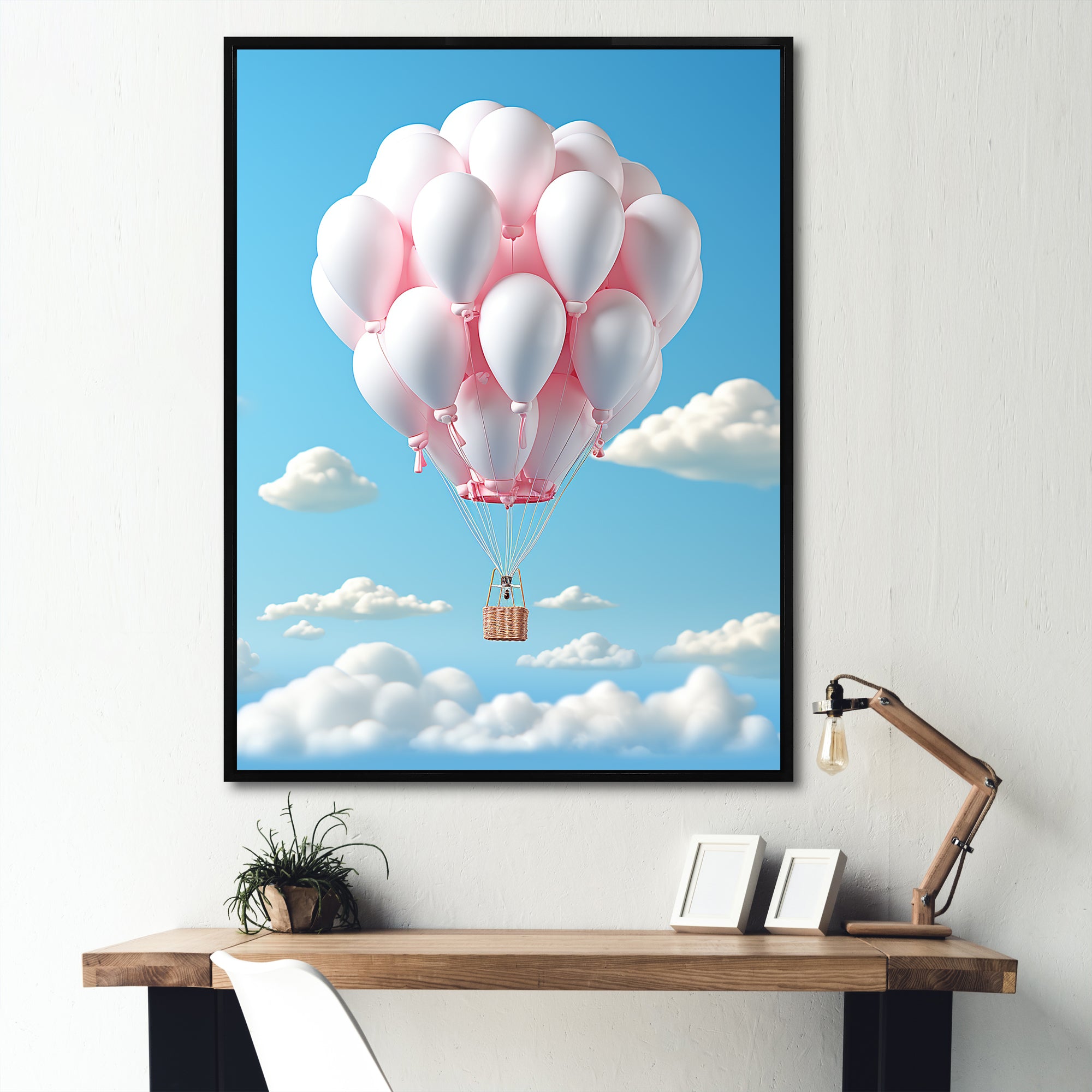 Sky high Balloon Whimsy - Hot Air Balloon Canvas Wall Art