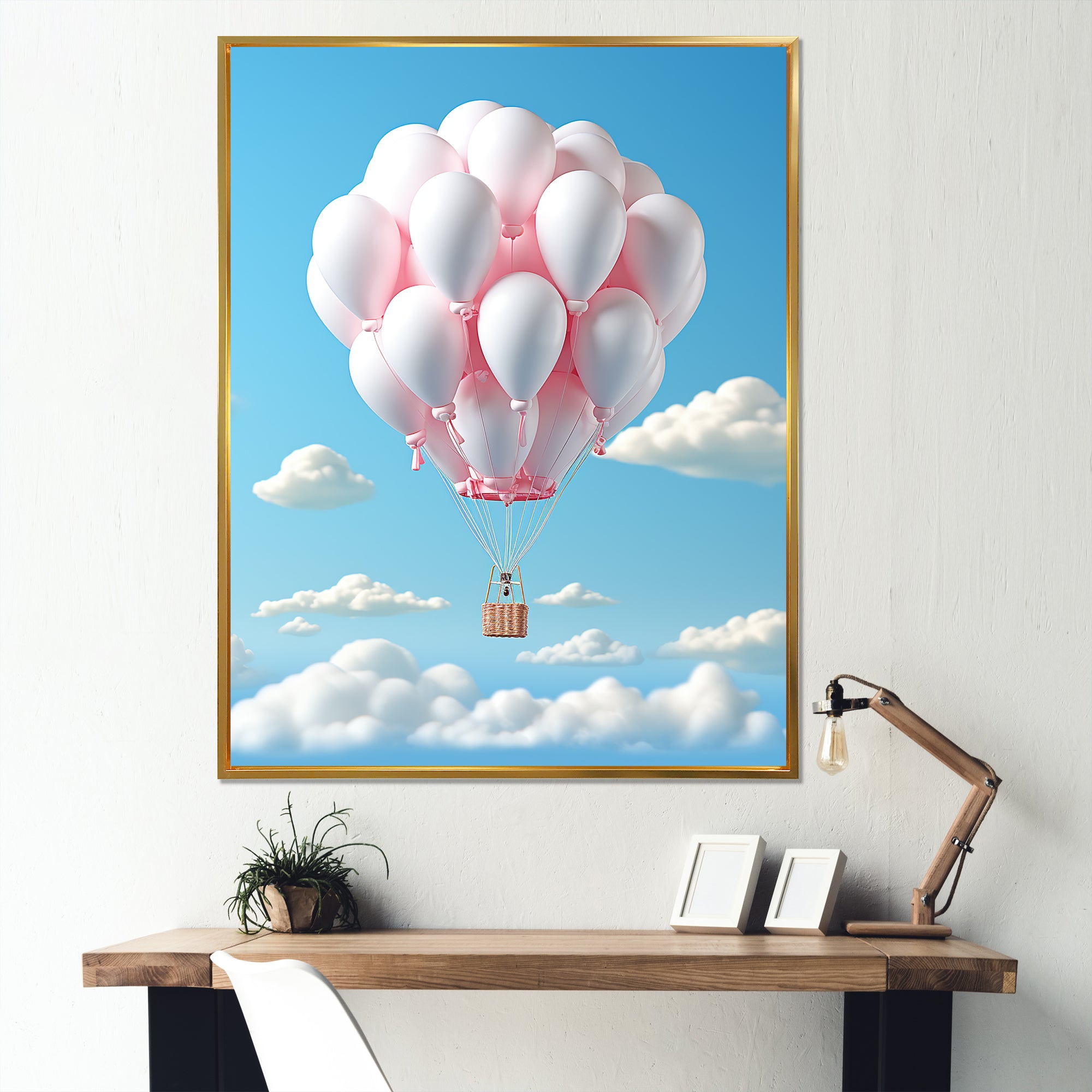 Sky high Balloon Whimsy - Hot Air Balloon Canvas Wall Art