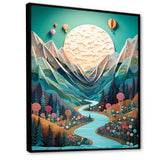 Hot Air Balloon Mountain Journey - Hot Air Balloon Canvas Wall Art