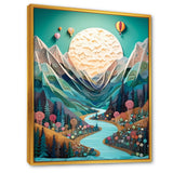 Hot Air Balloon Mountain Journey - Hot Air Balloon Canvas Wall Art