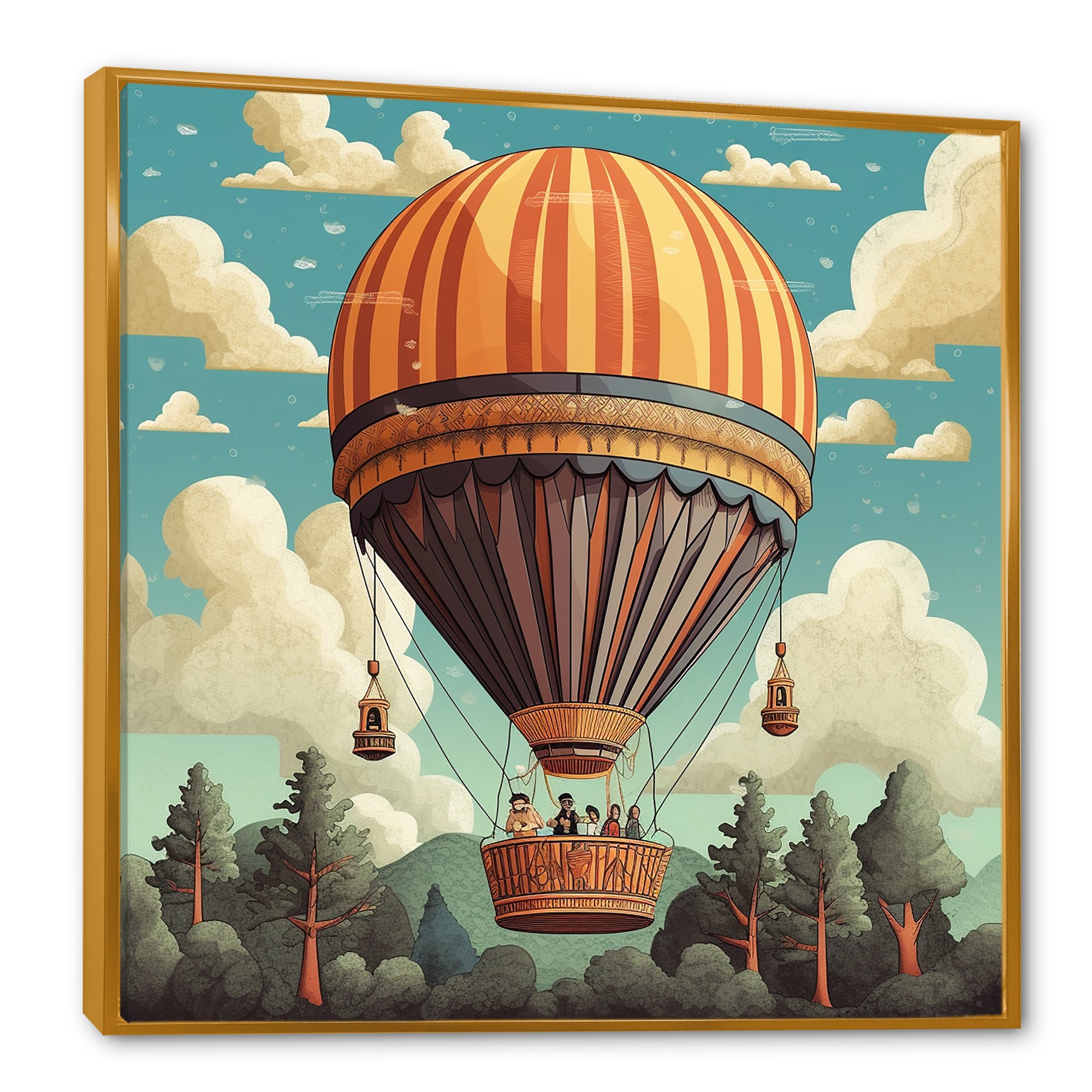 Floating Dreamscape Hot Air Balloon - Hot Air Balloon Canvas Wall Art
