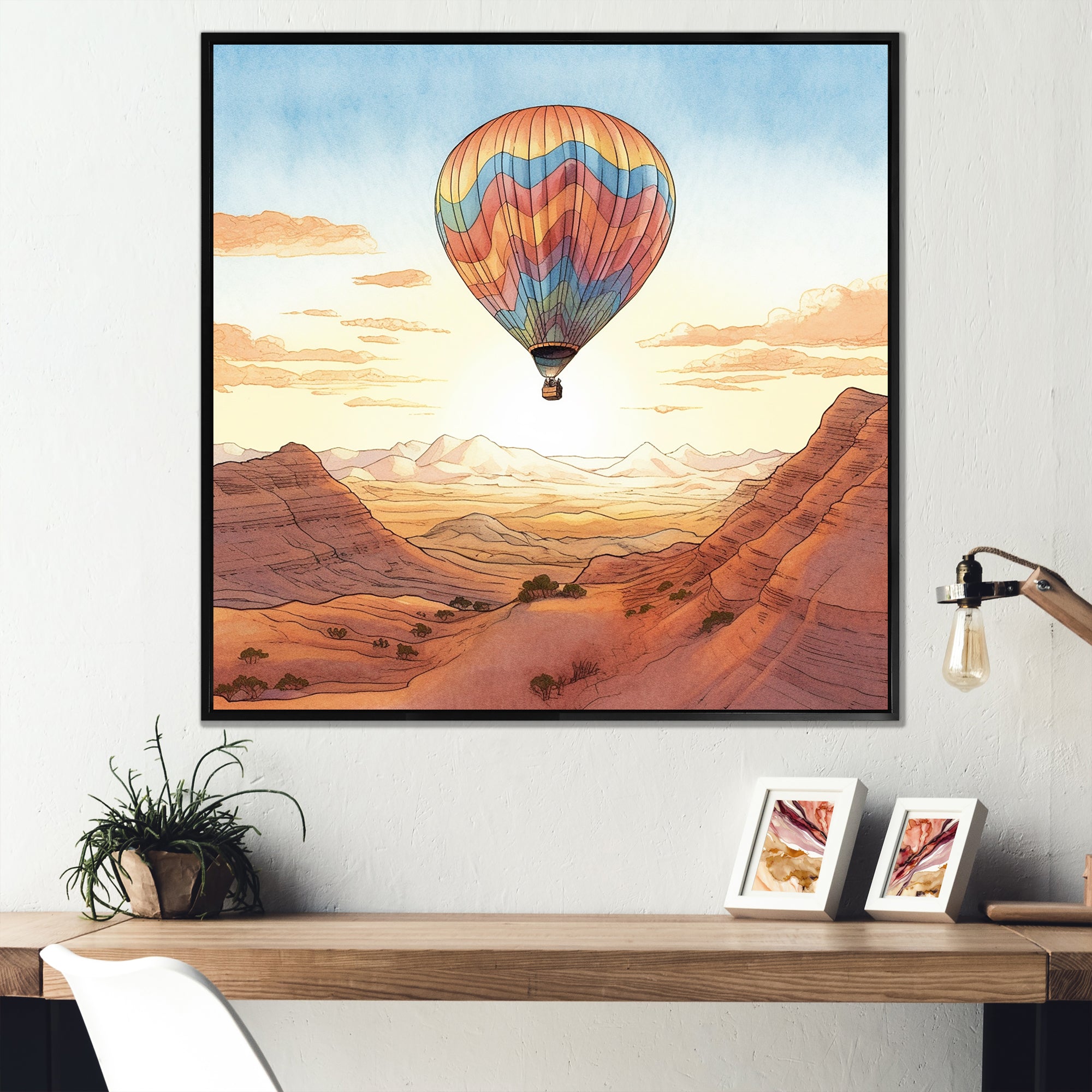 Floating Dessert Dreamscape Hot Air Balloon - Hot Air Balloon Canvas Wall Art