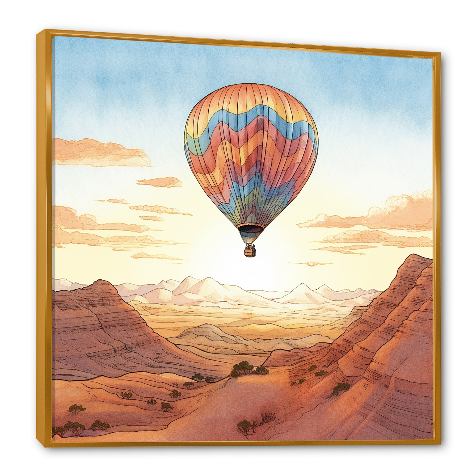 Floating Dessert Dreamscape Hot Air Balloon - Hot Air Balloon Canvas Wall Art