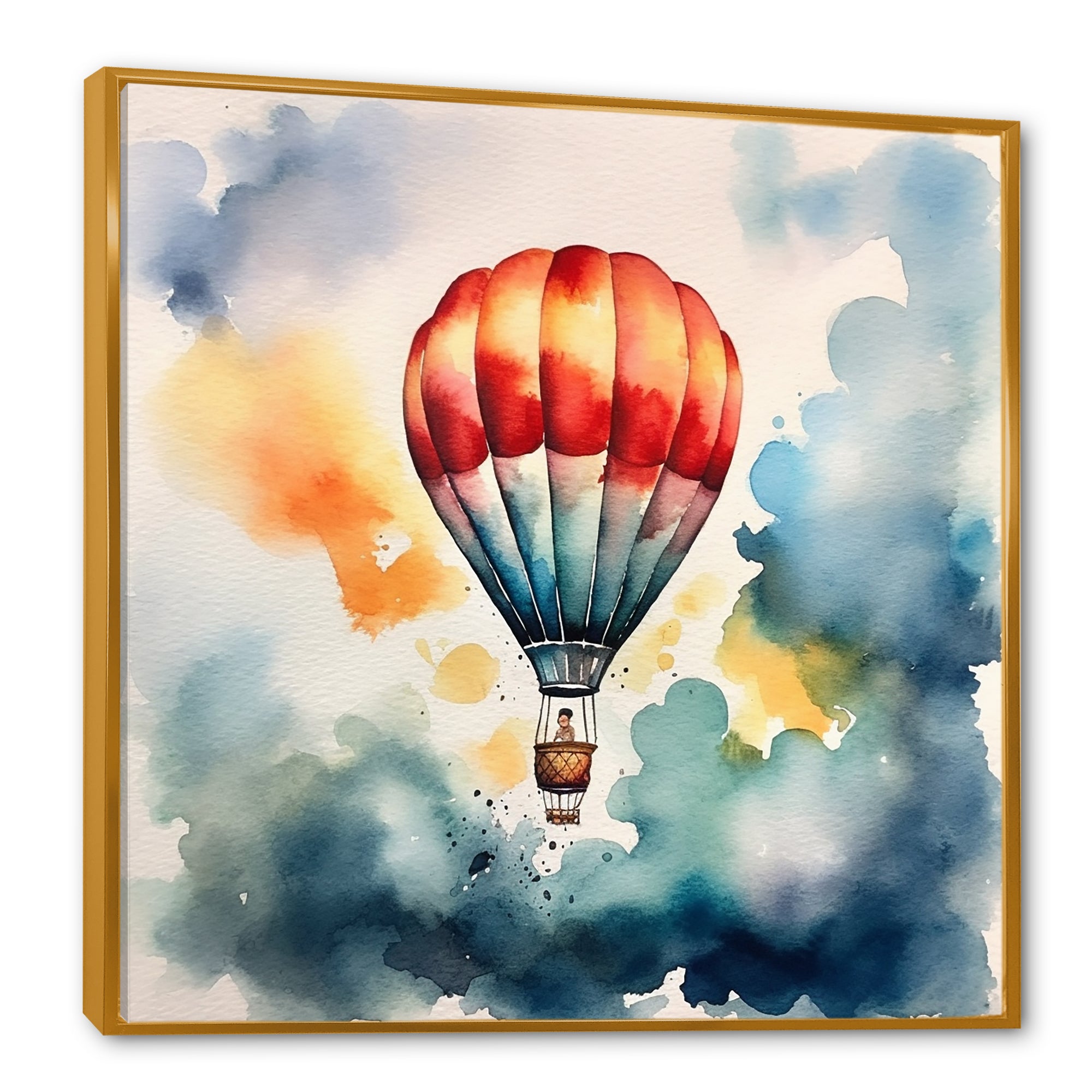 Hot Air Ballon Colorful Ascent - Hot Air Balloon Canvas Wall Art