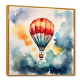 Hot Air Ballon Colorful Ascent - Hot Air Balloon Canvas Wall Art