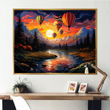 Colorful Sunset Horizon I - Hot Air Balloon Canvas Wall Art