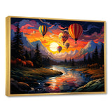 Colorful Sunset Horizon I - Hot Air Balloon Canvas Wall Art
