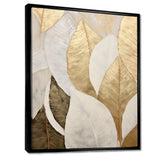 Gold Minimalism Leaves Collage III - Floral Canvas Wall Art
