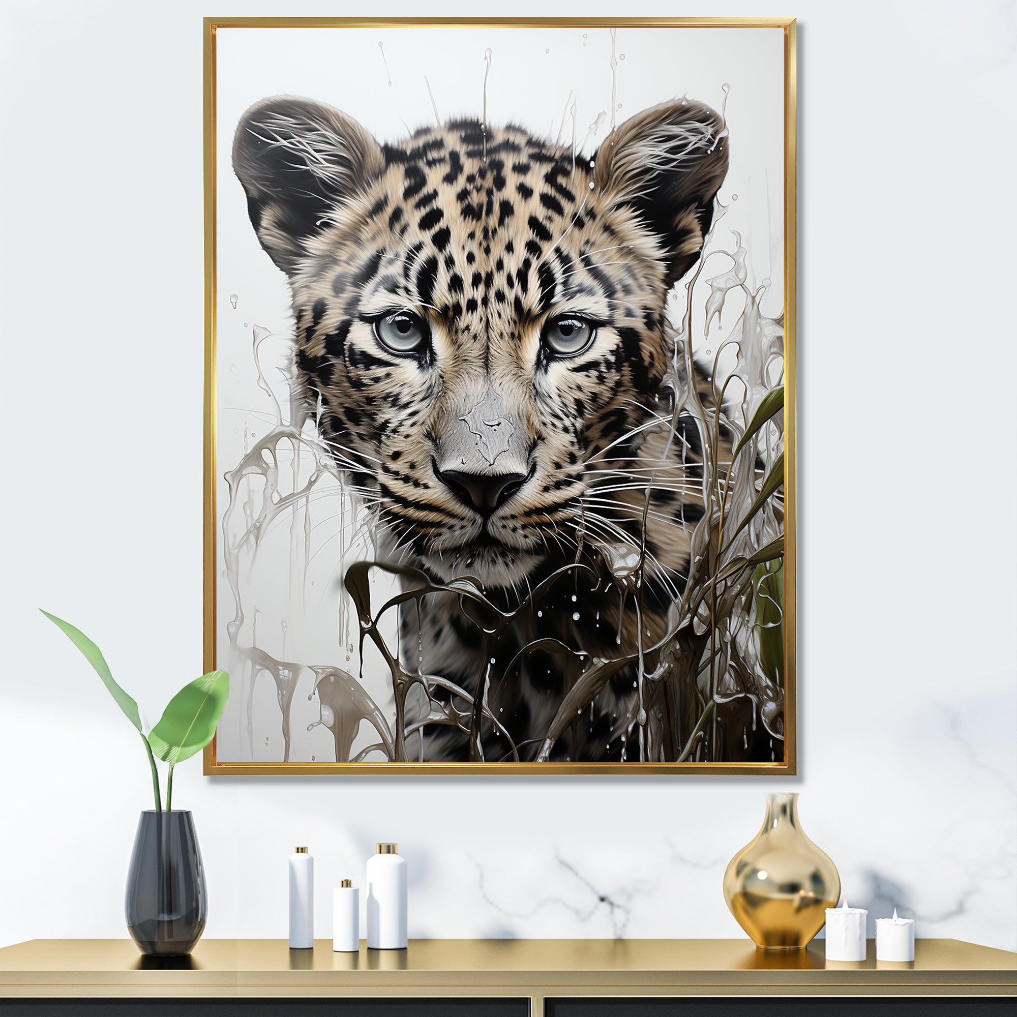 Monochrome Intrigue Leopard Royalty - Leopard Wall Art Prints
