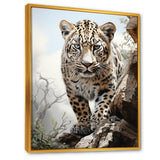 Majesty Leopard Gaze Of The Wild - Beige Leopard Wall Art