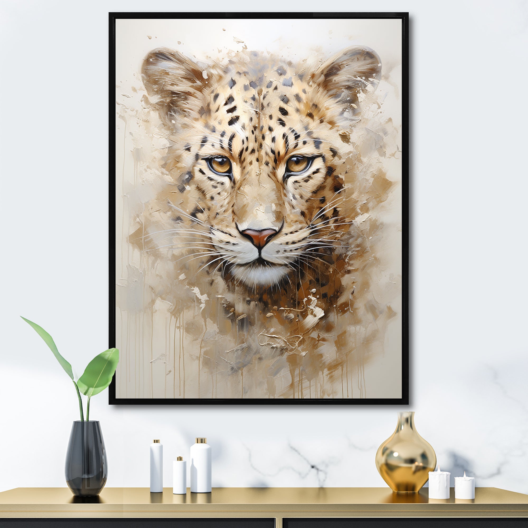 Cheetah S Stare Dominance - Leopard Canvas Wall Art