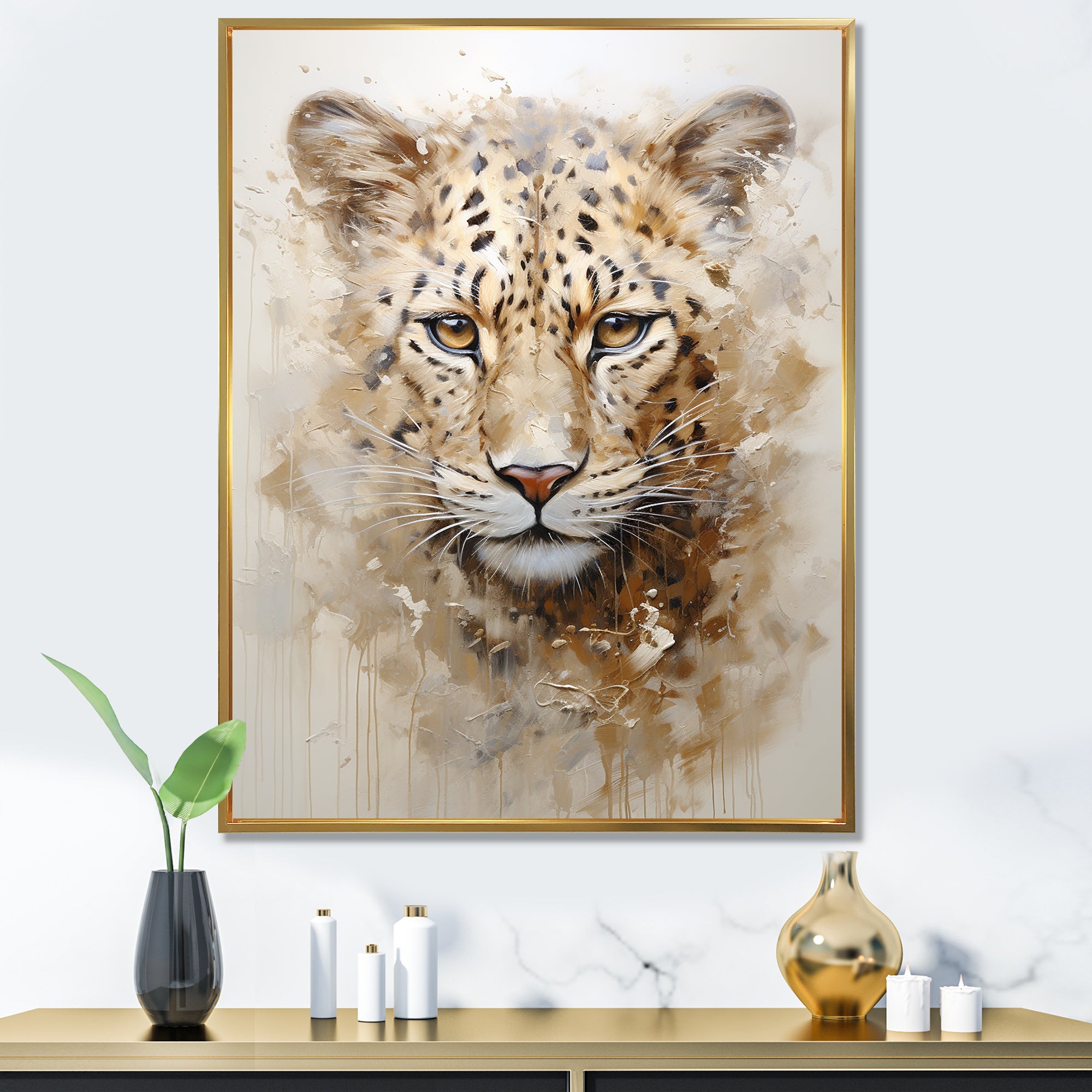 Cheetah S Stare Dominance - Leopard Canvas Wall Art