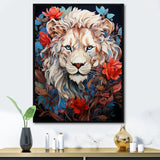 Enigmatic Lion Monarch Symbolic Realism - Lion Canvas Wall Art