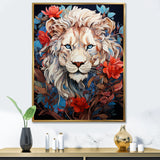 Enigmatic Lion Monarch Symbolic Realism - Lion Canvas Wall Art