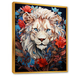 Enigmatic Lion Monarch Symbolic Realism - Lion Canvas Wall Art
