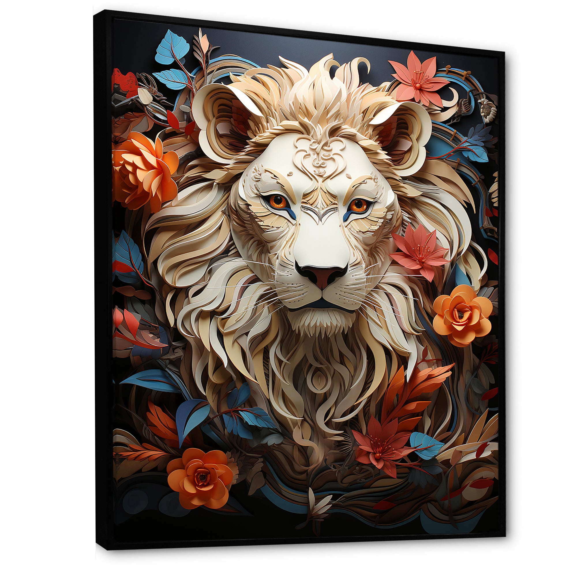 Lions Realm Dominant Blooming Presence - Lion Wall Art Prints