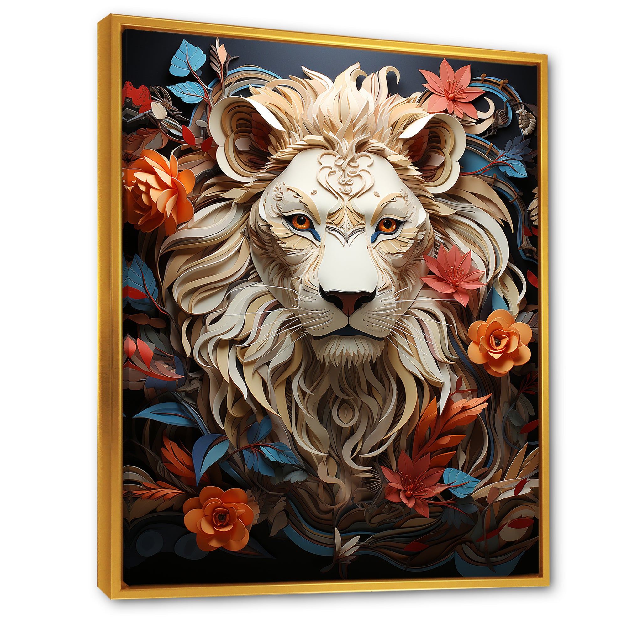 Lions Realm Dominant Blooming Presence - Lion Wall Art Prints