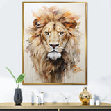 Powerful Lion S Stare Portrait - Beige Lion Wall Art