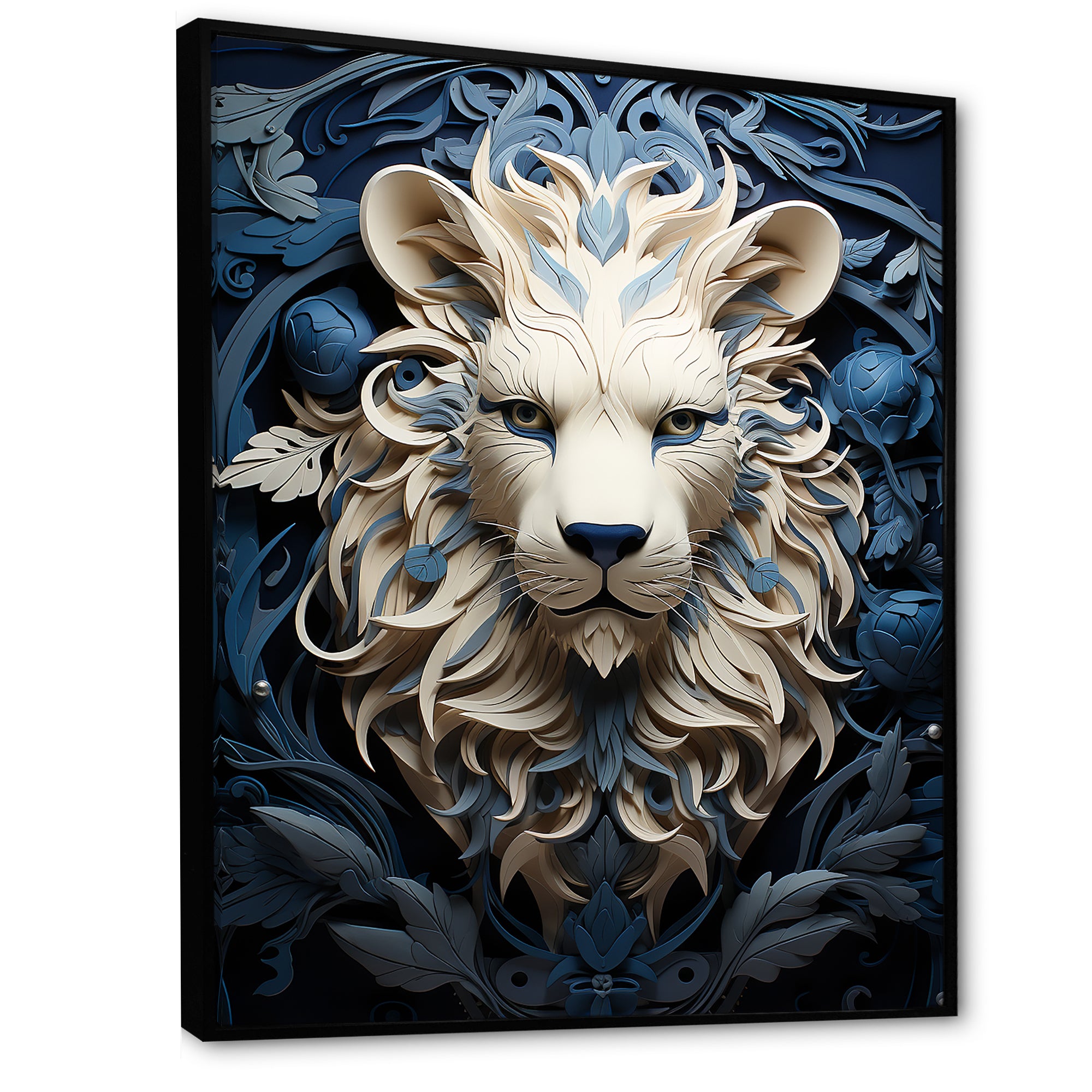 Lions Monochrome Guardian - Lion Canvas Wall Art
