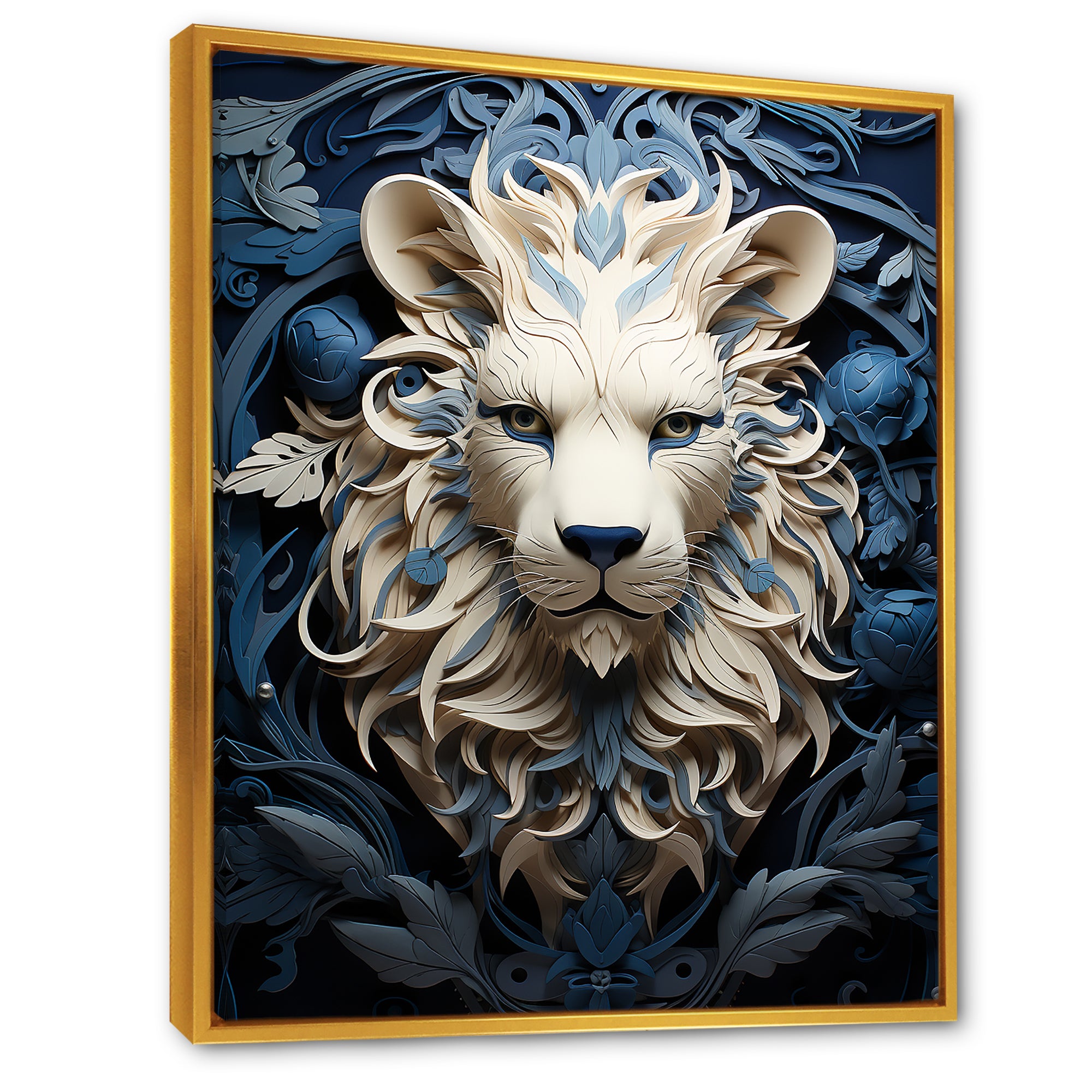 Lions Monochrome Guardian - Lion Canvas Wall Art