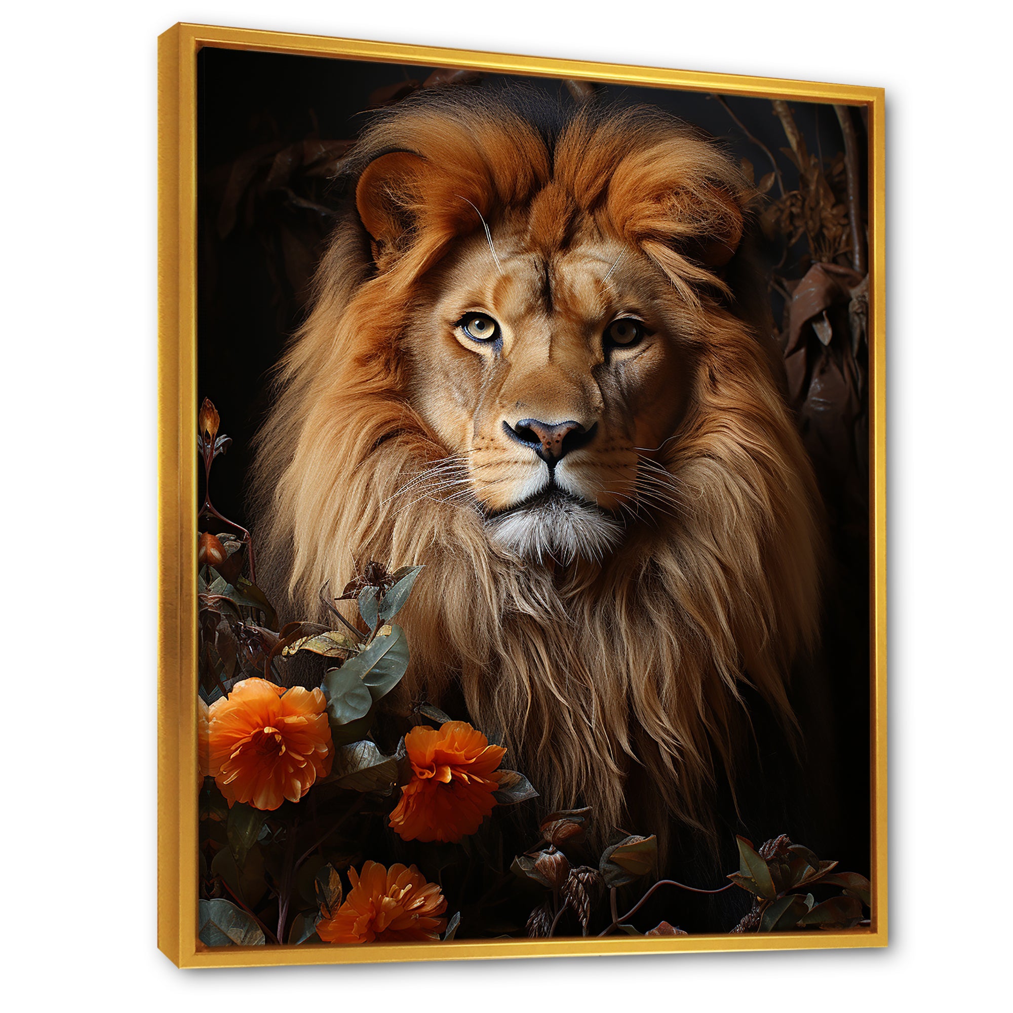 Lions Regal Portraiture - Brown Lion Wall Art