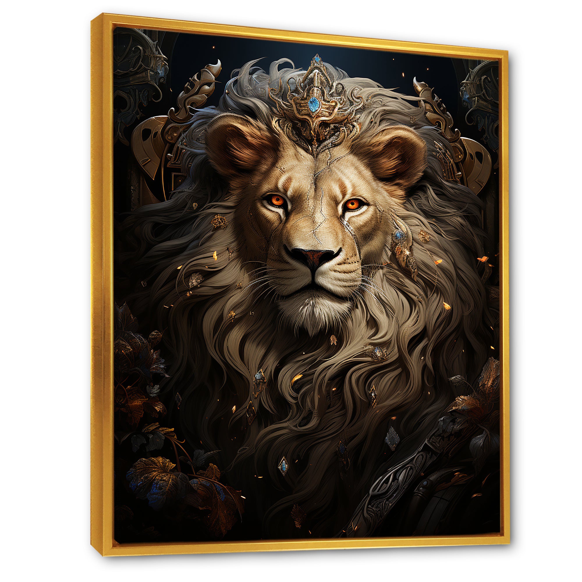 Regal Elegant Ruler Lion - Lion Large Canvas Wall Art
