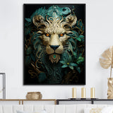 Lion Verdant Guardian - Lion Large Canvas Wall Art