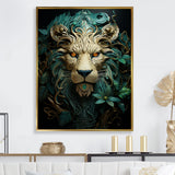 Lion Verdant Guardian - Lion Large Canvas Wall Art