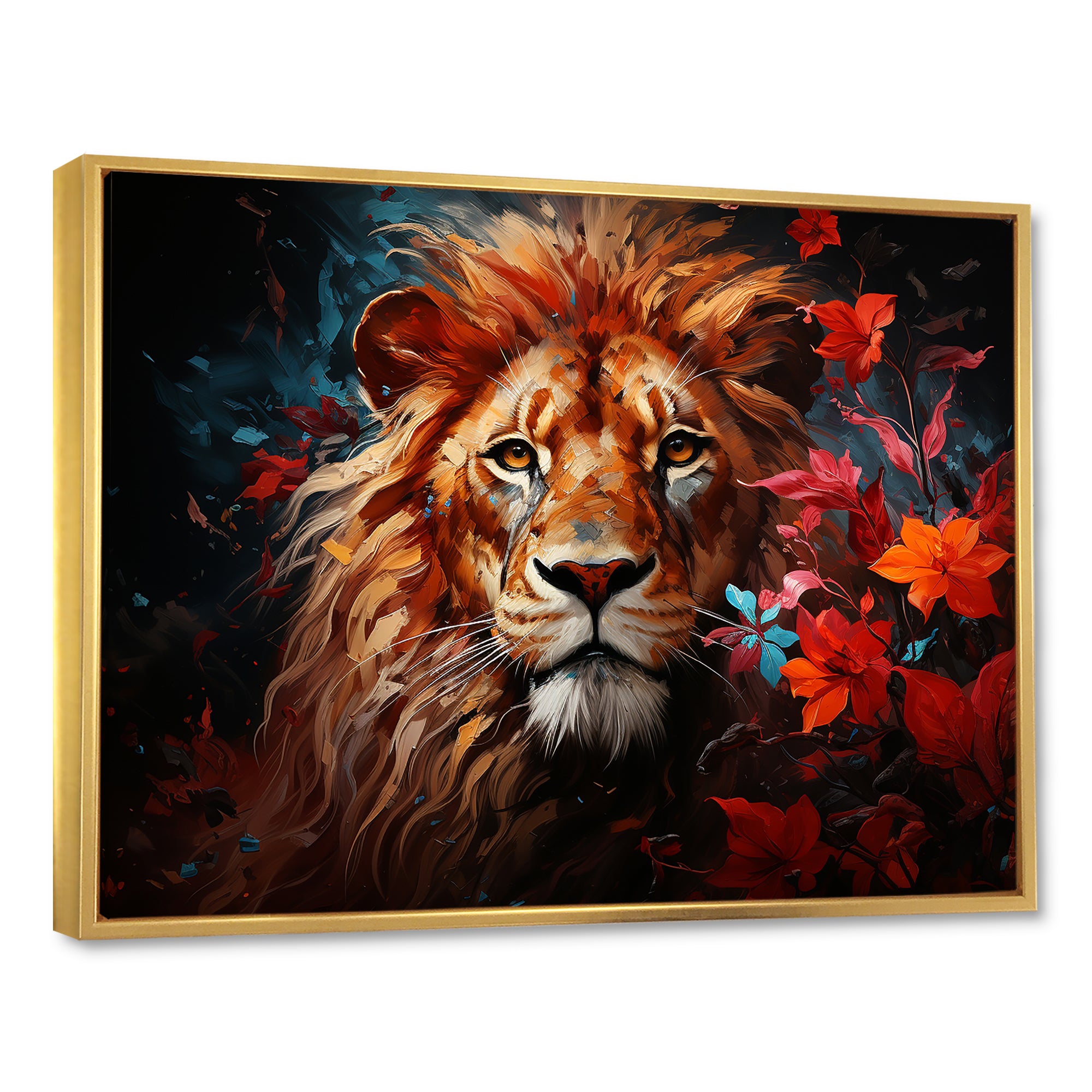 Lion Vivid Majesty - Lion Living Room Wall Art