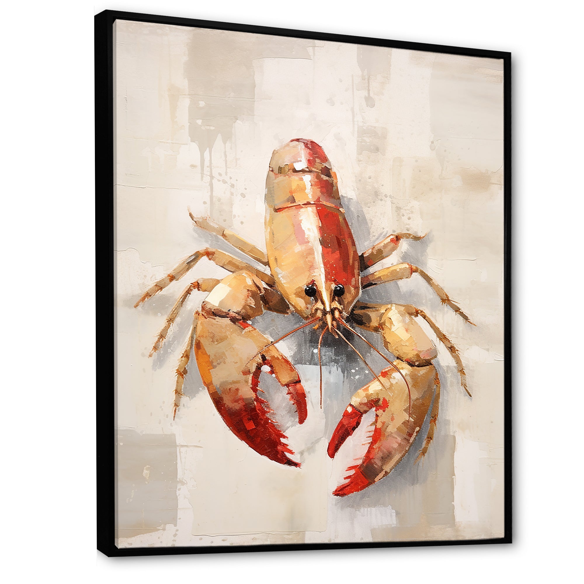 Grazing Lobster - Lobster Framed Canvas Art