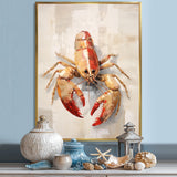 Grazing Lobster - Lobster Framed Canvas Art
