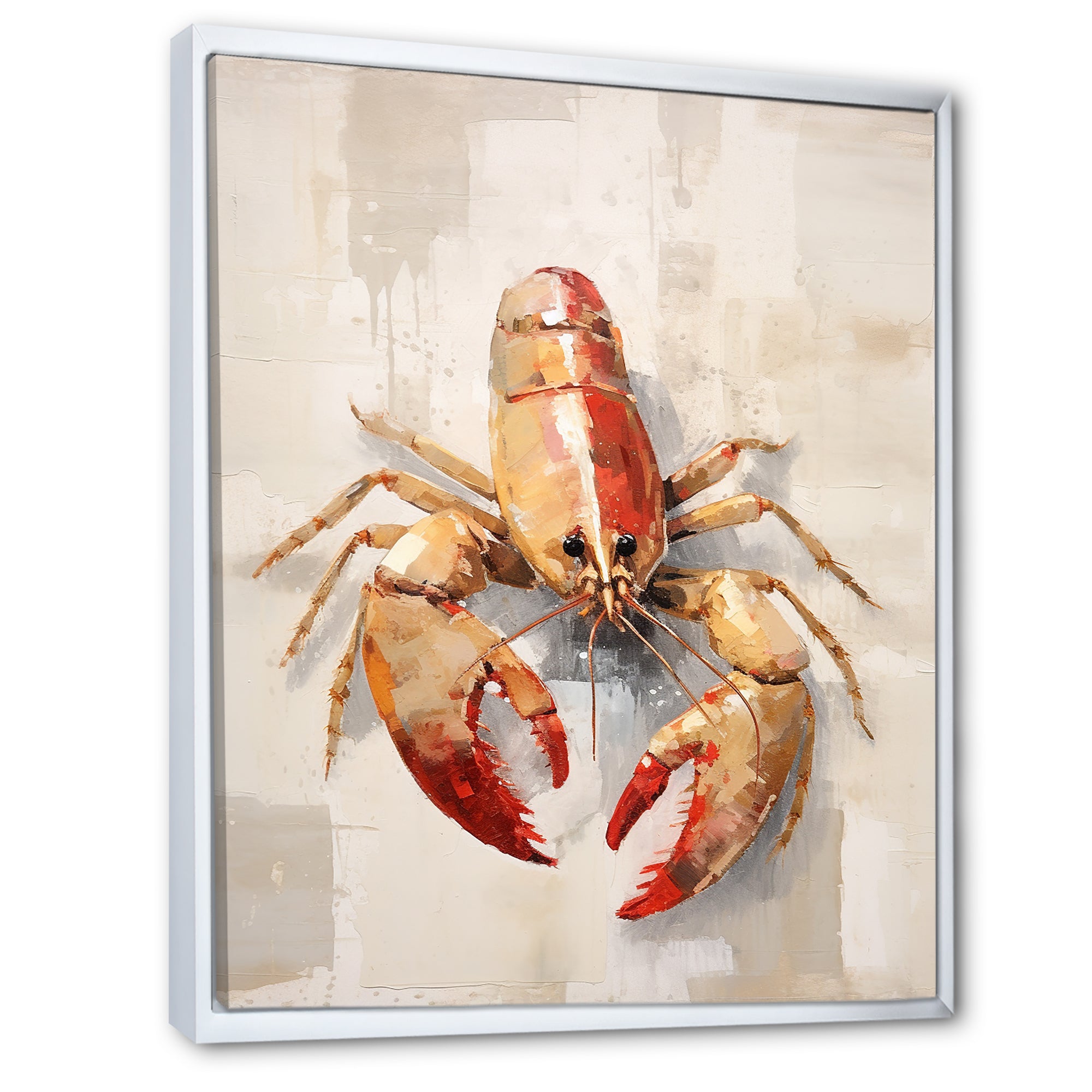 Grazing Lobster - Lobster Framed Canvas Art